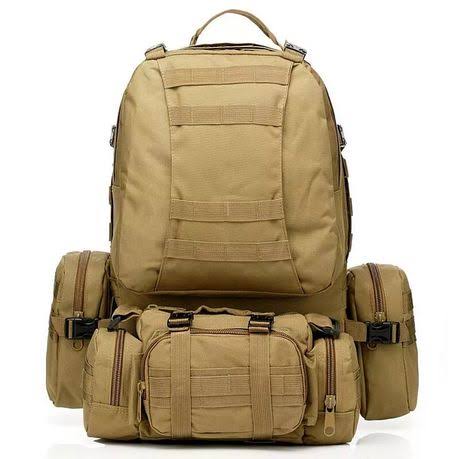 Tactical Backpack with 3 Molle Bags (55L)