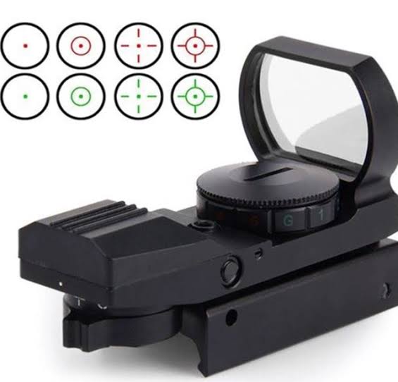 Red or Green Dot Holographic Reflex Sight Tactical - 4 Reticles 20mm Rails D4RGB