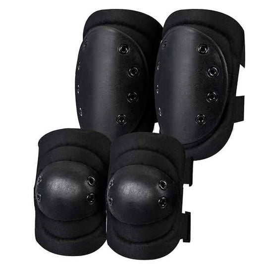 Tactical Knee and Elbow Pads Set - Black