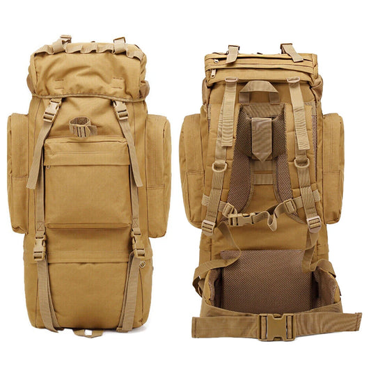 Tactical Backpack Travel Rucksack Durable Waterproof Travel Bag 65L Day Pack Bag