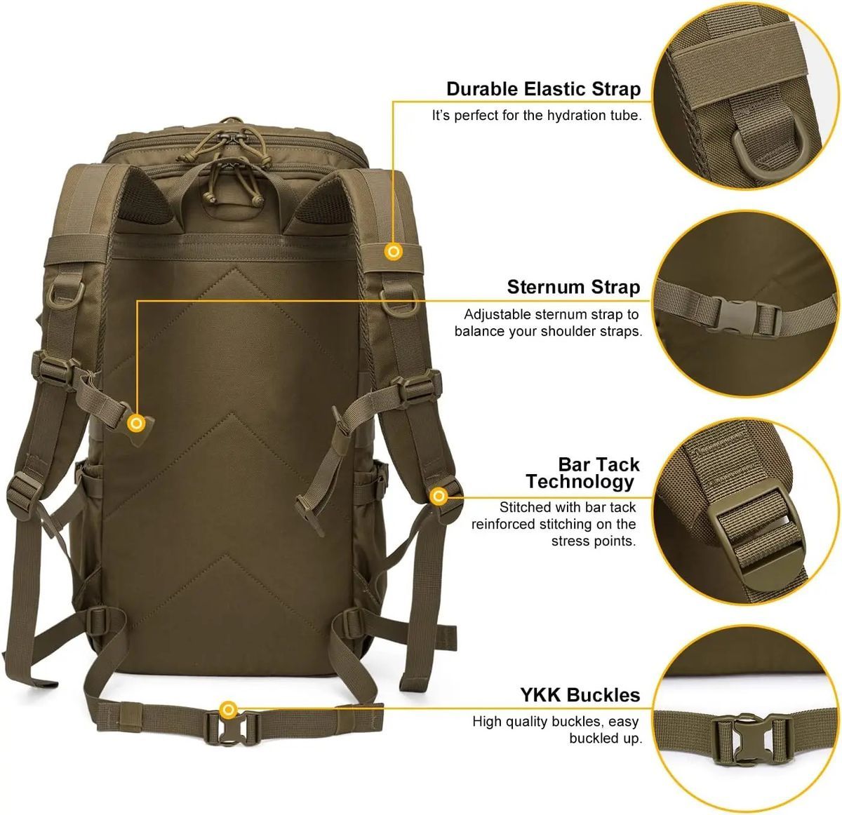 6 Pockets Multifunctional Military Tactical Backpack